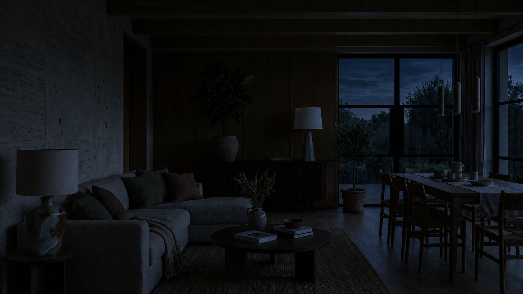 Interior en penumbra