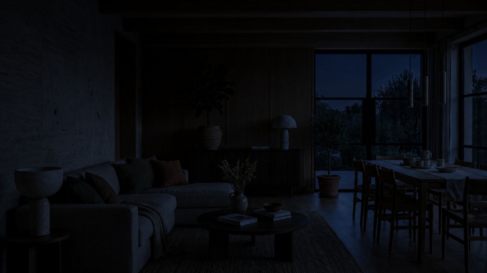 Interior en penumbra