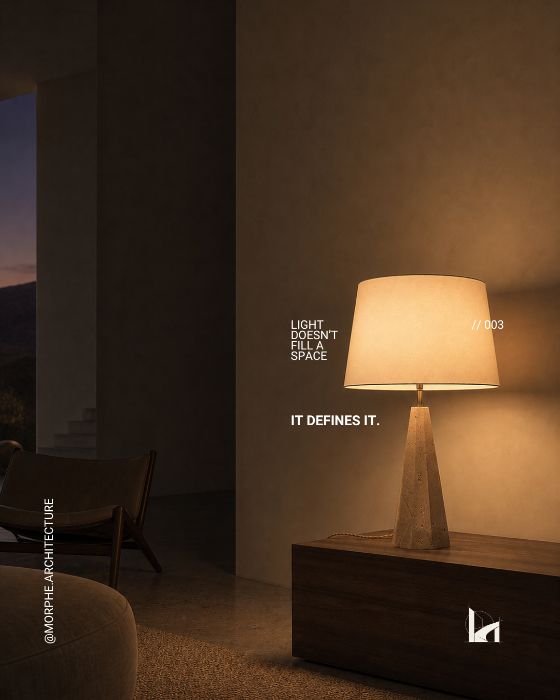 Morphē — lámpara encendida en interior